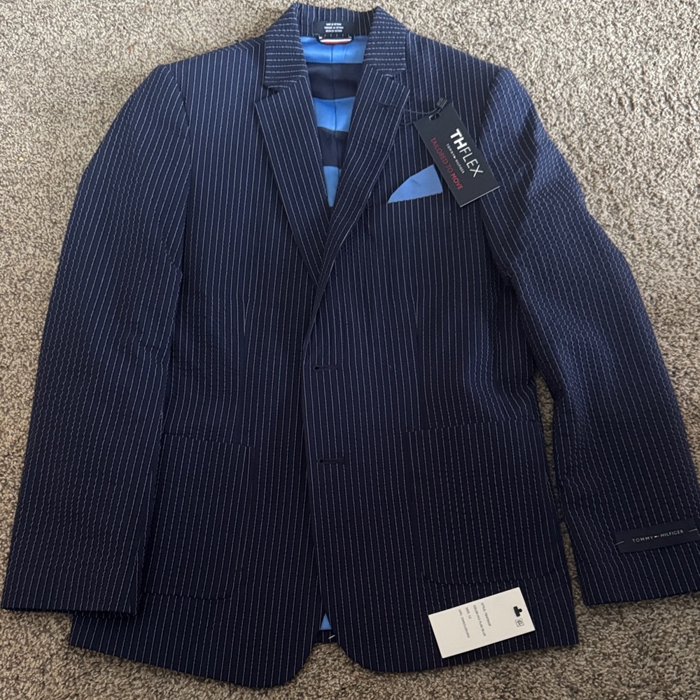 Tommy Hilfiger Navy Pinstripe Blazer